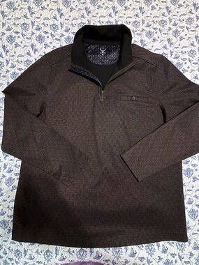 Nicoby men’s quarter zip pullover size XL in heathered brown pocket